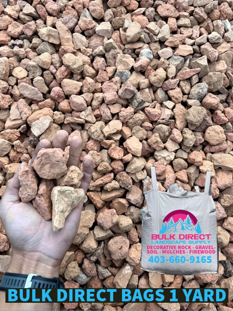 40mm Red Shale Rock 1 Yard Bag